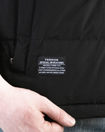 Жилетка утепленная стеганая без капюшона ZKE (302-2Z) (XXXL, Черный)