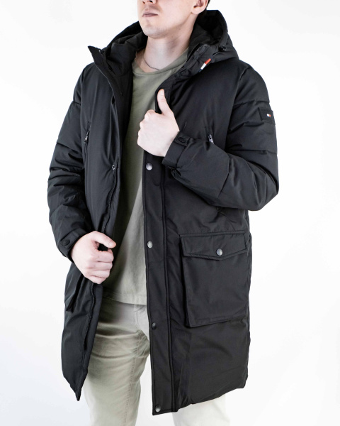 Куртка зимняя удлиненная Tommy Hilfiger (77-132) (L, Черный)