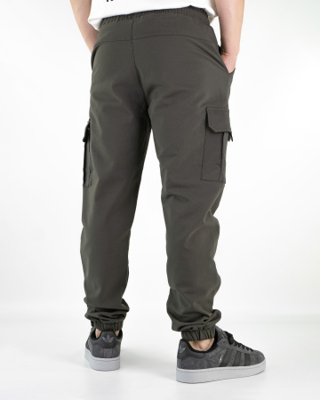 Штаны джоггеры мужские Adidas теплые (38105) (M, Хаки, 48 (M))