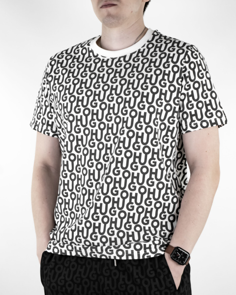 Анонс Изображения Костюм футболка + шорты Hugo с орнаментом бренда (7002313/7048000)