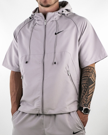 Костюм спортивный Nike (спортивная футболка+шорты) (78804)) (M, Серый)