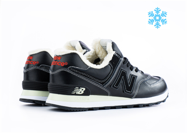 Кроссовки New Balance 574 "Black/White" с мехом (901-1) |CC| от магазина vikingsmen.ru