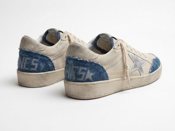 Кроссовки Golden Goose Super-Star "Grey/Blue" (GG122-7) от магазина vikingsmen.ru