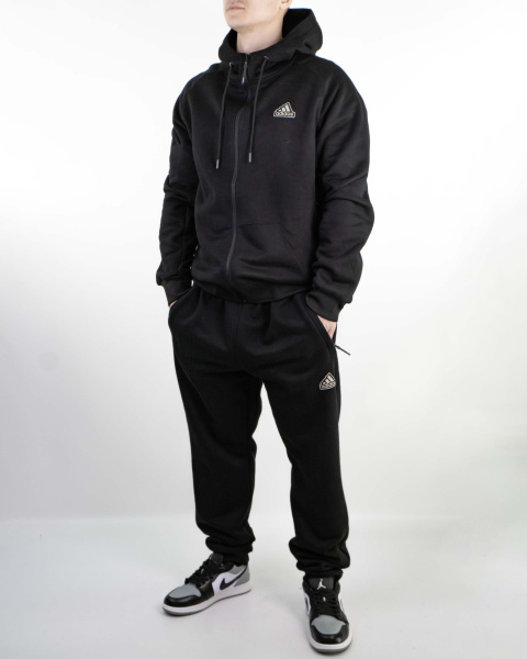 Анонс Изображения Костюм спортивный Adidas большой размер на флисе (3126-3)