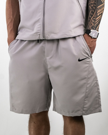 Костюм спортивный Nike (спортивная футболка+шорты) (78804)) (M, Серый)