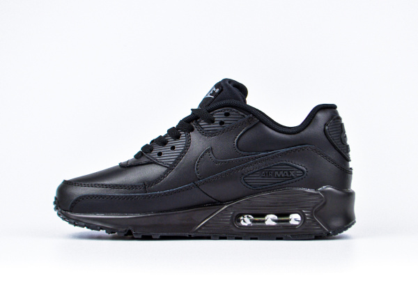 Кроссовки Nike Air Max 90 Leather "Triple Black" (2126-1) |CB| от магазина vikingsmen.ru