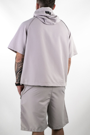 Костюм спортивный Nike (спортивная футболка+шорты) (78804)) (M, Серый)