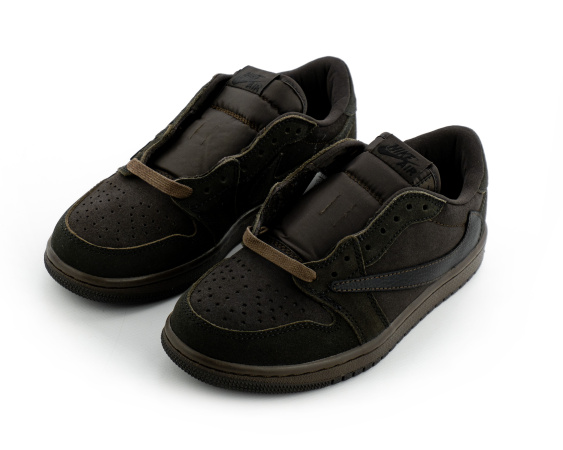 Кроссовки Travis Scott x Air Jordan 1 Retro Low OG SP "Velvet Brown" (028-1) от магазина vikingsmen.ru