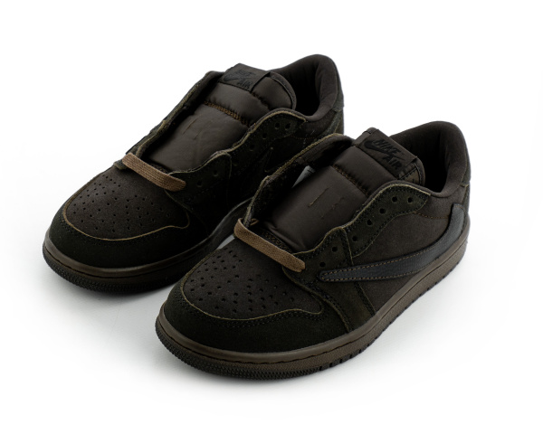 Кроссовки Travis Scott x Air Jordan 1 Retro Low OG SP "Velvet Brown" (028-1) от магазина vikingsmen.ru