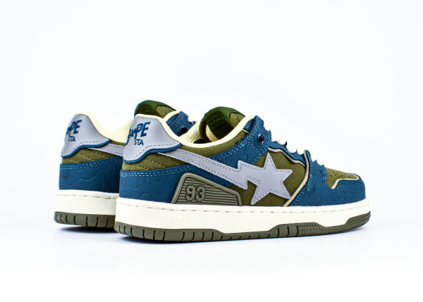 Кроссовки A Bathing Ape Sk8 Sta "Army Green Dark Blue" (M5800-1) |BC| от магазина vikingsmen.ru