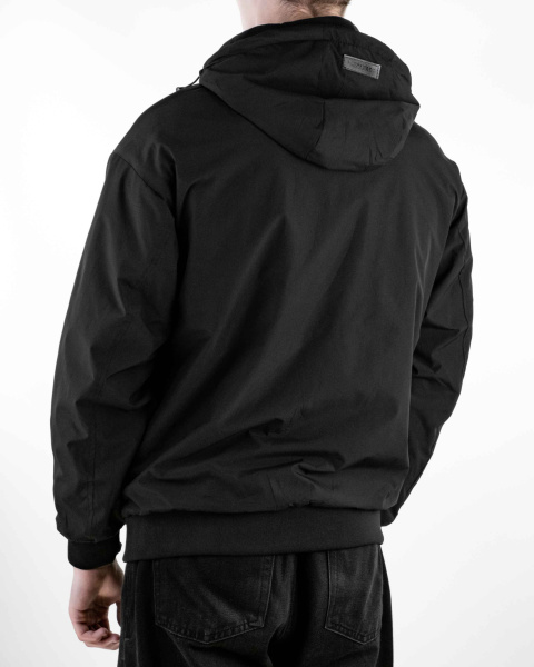 Ветровка мужская с капюшоном Adidas (1956)) (XL, Черный)