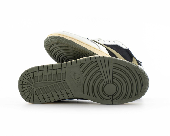 Кроссовки Travis Scott x Wmns Air Jordan 1 Low OG "Olive" (9628-7) [СС] от магазина vikingsmen.ru