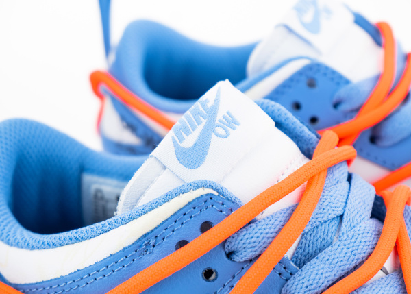Кроссовки Off-White x Futura x Nike Dunk Low OW UNC "Blue White" (М5508-9) [СС] от магазина vikingsmen.ru