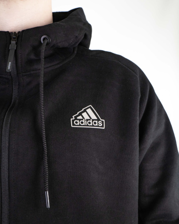 Детальное Изображение Костюм спортивный Adidas большой размер на флисе (3126-3)