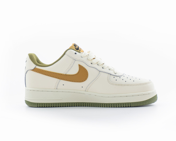 Кроссовки Nike AIr Force 1 "White/Brown/Green" (5500-30) |AC| от магазина vikingsmen.ru