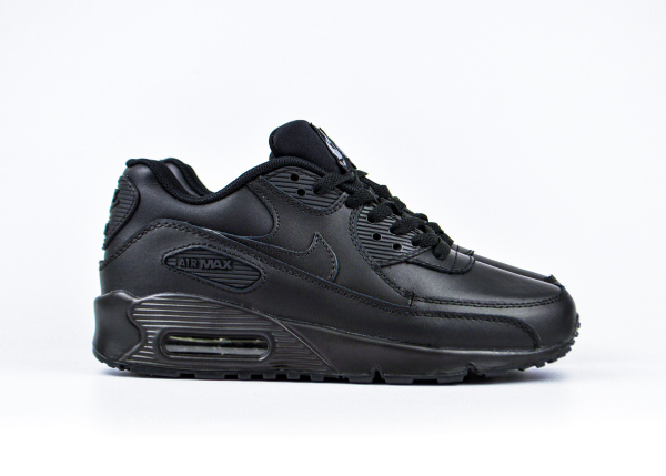 Кроссовки Nike Air Max 90 Leather "Triple Black" (2126-1) |CB| от магазина vikingsmen.ru