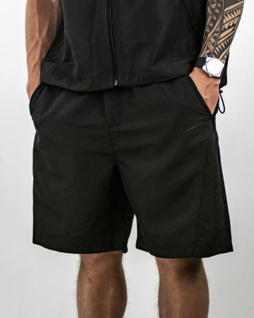 Костюм спортивный Nike (спортивная футболка+шорты) (78804)) (L, Черный)