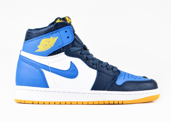 Кроссовки Nike Air Jordan 1 High "Blue/White/Yellow" (5025-68) |BB| от магазина vikingsmen.ru