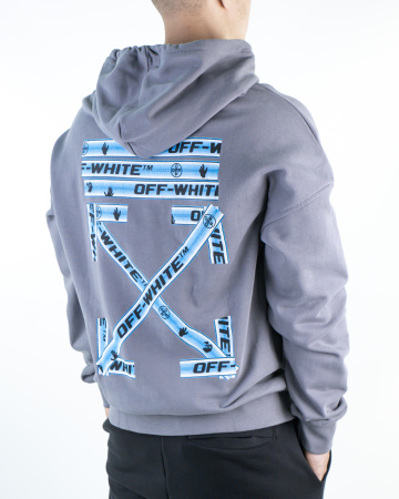Худи "Off White" принт "ладони" (97485) (XXL, Серый)