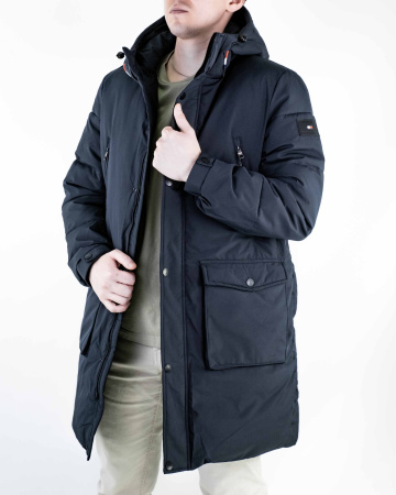 Куртка зимняя удлиненная Tommy Hilfiger (77-132) (L, Темно-синий)