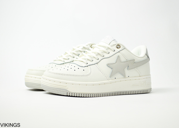 Кроссовки A Bathing Ape Bapesta Low "White/Grey" (5801-2) |AC| от магазина vikingsmen.ru