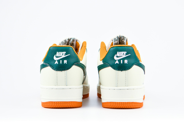 Кроссовки Nike Air Force 1 "White/Green/Orange" (5500-29) |A1C| от магазина vikingsmen.ru