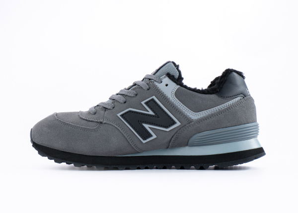 Кроссовки New Balance 574 "Grey/Black" с мехом (900-19) |CC| от магазина vikingsmen.ru