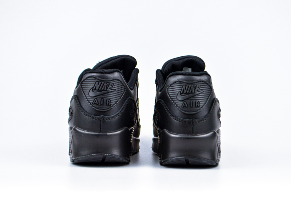 Кроссовки Nike Air Max 90 Leather "Triple Black" (2126-1) |CB| от магазина vikingsmen.ru