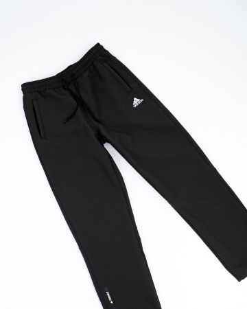 Брюки спортивные мужские Adidas на флисе (0076) (M, Черный)