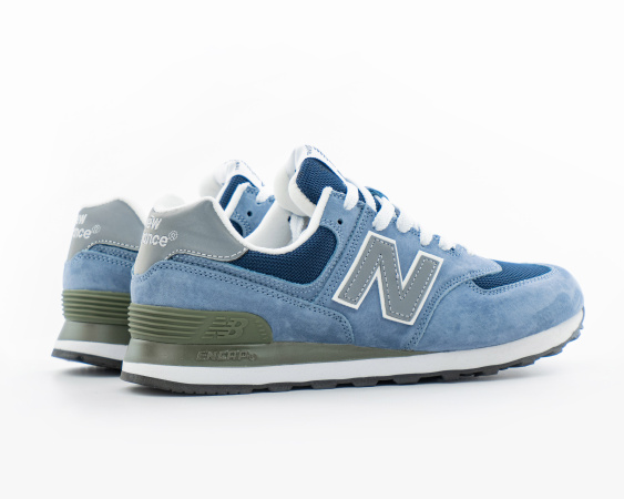 Кроссовки New Balance 574 "Blue/White/Olive" (417-26) от магазина vikingsmen.ru
