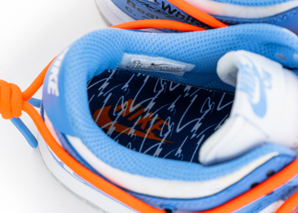 Кроссовки Off-White x Futura x Nike Dunk Low OW UNC "Blue White" (М5508-9) [СС] от магазина vikingsmen.ru