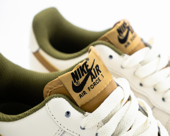 Кроссовки Nike AIr Force 1 "White/Brown/Green" (5500-30) |AC| от магазина vikingsmen.ru