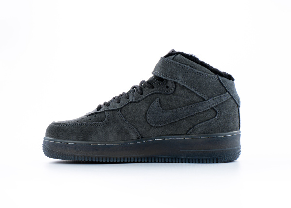 Кроссовки Nike Air Force 1 Mid "Grey" с мехом (511-3) от магазина vikingsmen.ru