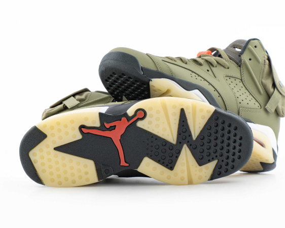 Кроссовки Air Jordan Travis Scott X Air Jordan 6 Retro "Olive" (5023-1) [СС] от магазина vikingsmen.ru