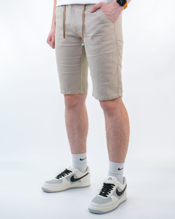 Шорты лен мужские Boss (21037508) (46 (W30), Светло-бежевый, S)