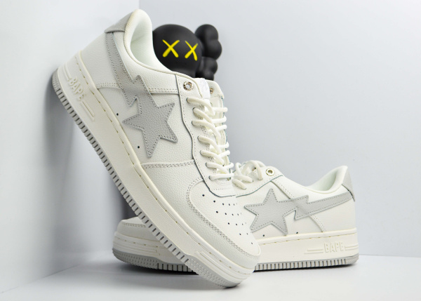 Кроссовки A Bathing Ape Bapesta Low "White/Grey" (5801-2) |AC| от магазина vikingsmen.ru