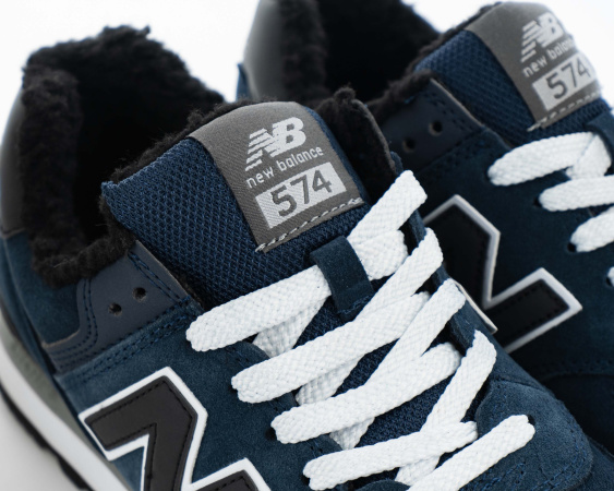 Кроссовки New Balance 574 "DK.Blue/White" с мехом (G900-17)|CC| от магазина vikingsmen.ru
