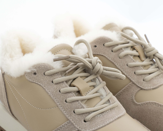 Кроссовки зимние с мехом "Beige/White" (V38-4) от магазина vikingsmen.ru
