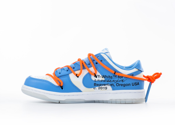 Кроссовки Off-White x Futura x Nike Dunk Low OW UNC "Blue White" (М5508-9) [СС] от магазина vikingsmen.ru