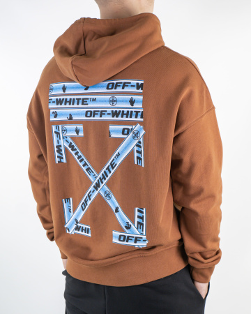 Худи "Off White" принт "ладони" (97485) (L, Коричневый)