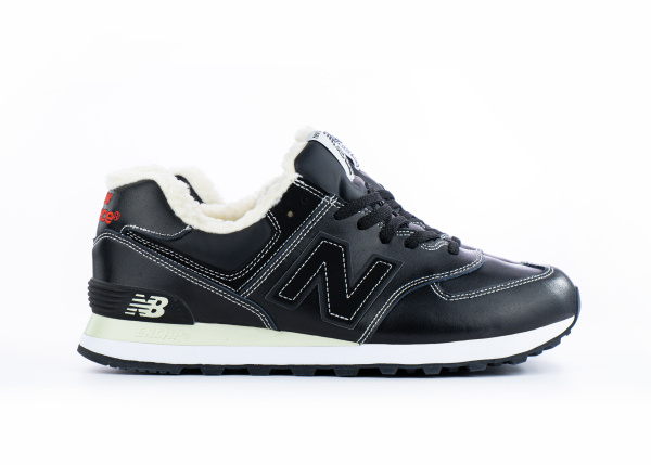 Кроссовки New Balance 574 "Black/White" с мехом (901-1) |CC| от магазина vikingsmen.ru