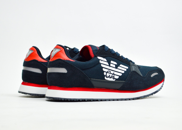 Кроссовки Armani син/красн (790016) |CC| от магазина vikingsmen.ru