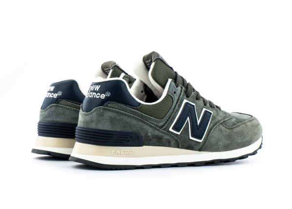 Кроссовки New Balance 574 "DK.Green/White/Black" (475-7) |BA1| от магазина vikingsmen.ru