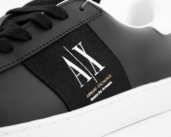 Кеды Armani Exchange Leather Sneakers Black (М7010-2) от магазина vikingsmen.ru