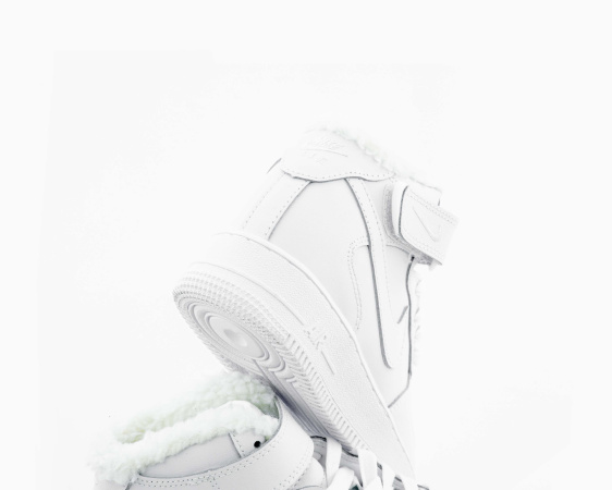 Кроссовки Nike Air Force 1 Mid White зимние (503-2) от магазина vikingsmen.ru