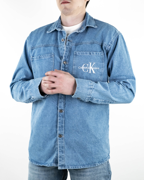Рубашка джинсовая мужская Calvin Klein (21039474) (M, Голубой)