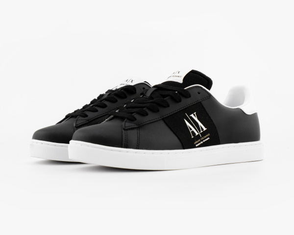 Кеды Armani Exchange Leather Sneakers Black (М7010-2) от магазина vikingsmen.ru