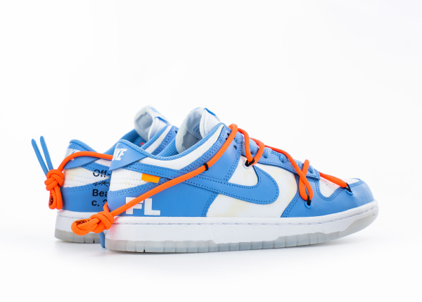 Кроссовки Off-White x Futura x Nike Dunk Low OW UNC "Blue White" (М5508-9) [СС] от магазина vikingsmen.ru