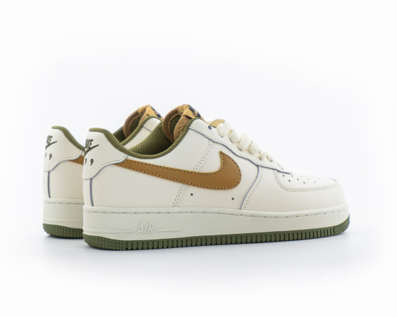 Кроссовки Nike AIr Force 1 "White/Brown/Green" (5500-30) |AC| от магазина vikingsmen.ru
