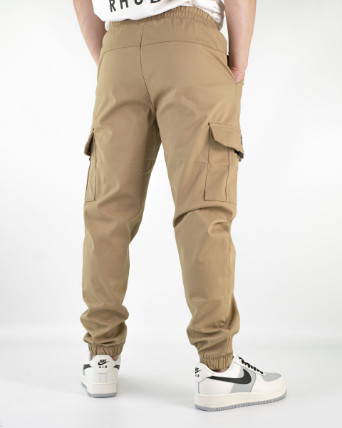 Штаны джоггеры мужские Nike Tech Fleece Joggers теплые (3845) (M, Бежевый, 48 (M))